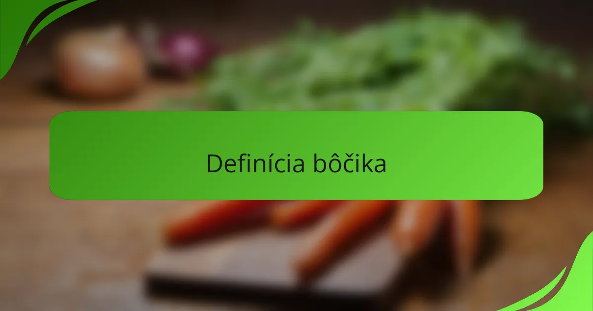 Definícia bôčika