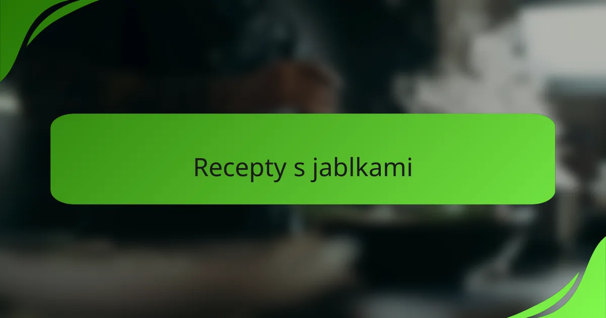 Recepty s jablkami